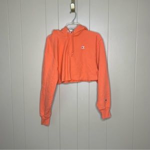 Champion cropped reverse weave orange hoodie size small
